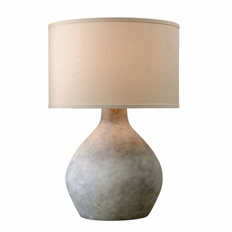 Casa Padrino Luxus Tischleuchte Grau / Cremeweiß H. 68,6 cm - Luxus Leuchten