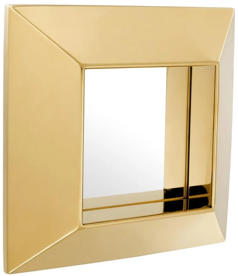Casa Padrino Luxus Spiegel Gold 31 x 7 x H. 31 cm - Edelstahl Wandspiegel