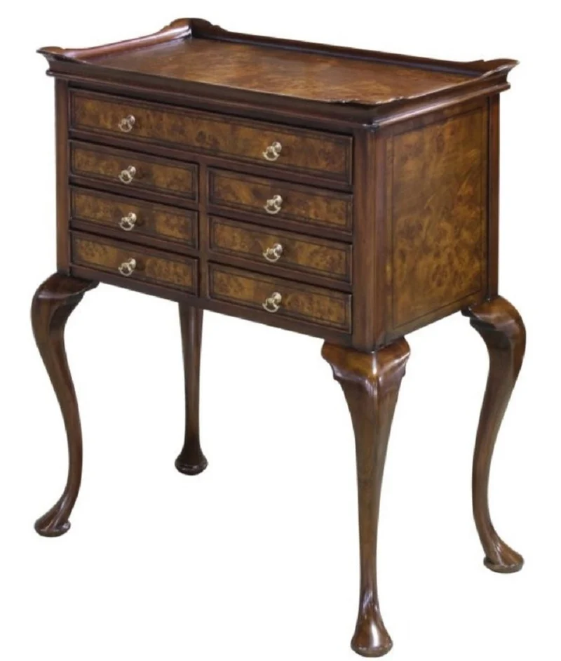 Casa Padrino Luxus Jugendstil Schmuckkommode Braun / Dunkelbraun 61 x 35 x H. 72 cm - Schmuckschrank mit 7 Schubladen