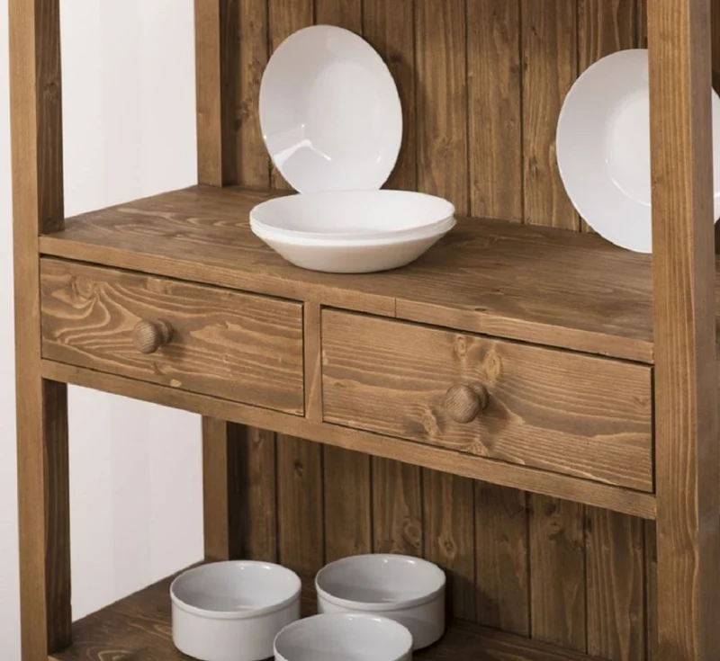 Casa Padrino Landhausstil Schrank Braun 91 x 39 x H. 197 cm - Landhausstil Massivholz Esszimmer Schrank - Landhausstil Massivholz Möbel