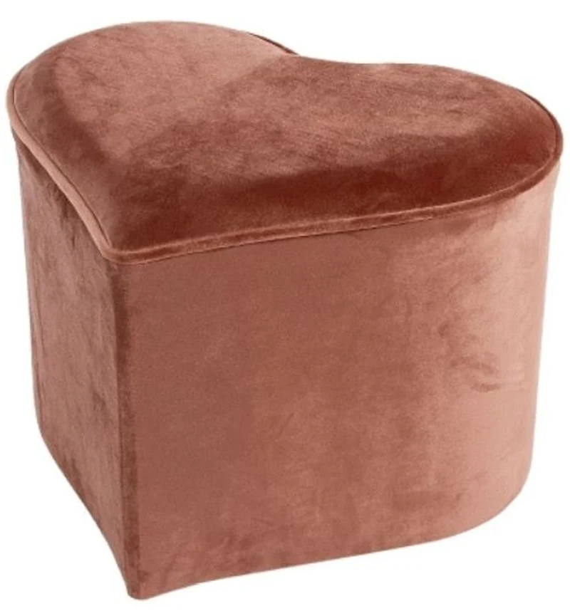 Casa Padrino Designer Herz Sitzhocker Rosa 46 x 40 x H. 54 cm - Herzförmiger Luxus Deko Hocker