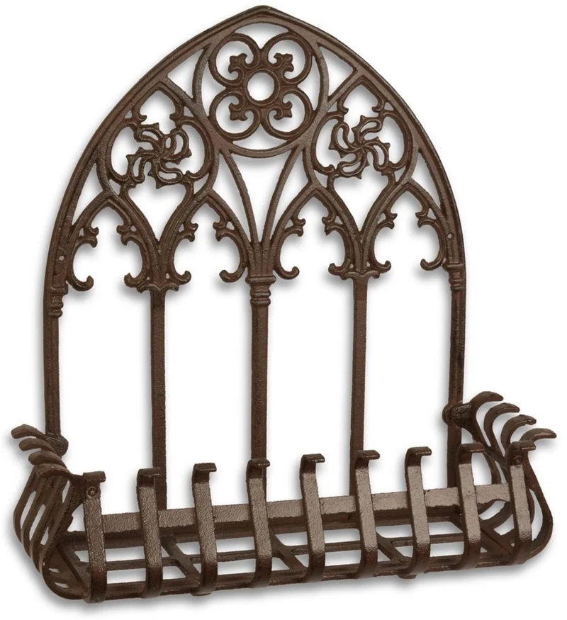 Casa Padrino Jugendstil Blumenkasten Wandhalter Braun 47,4 x 18,5 x H. 49,8 cm - Barock & Jugendstil Garten Accessoires