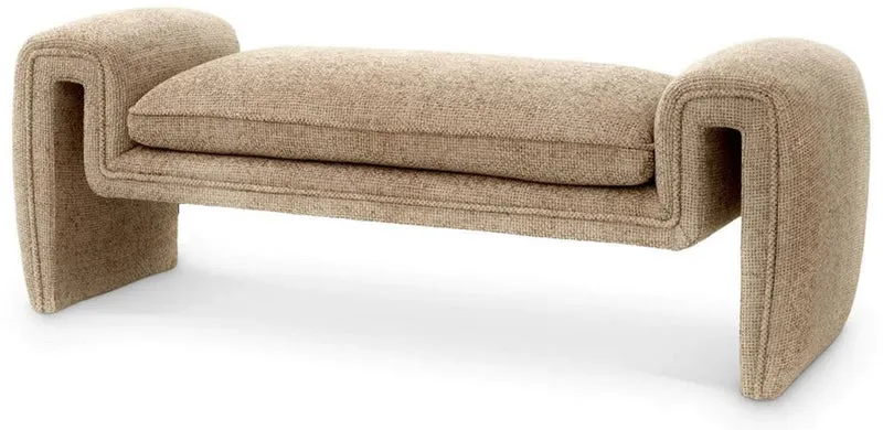 Casa Padrino Luxus Sitzbank Sandfarben 144 cm - Luxus Qualität