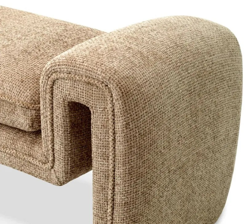 Casa Padrino Luxus Sitzbank Sandfarben 144 cm - Luxus Qualität