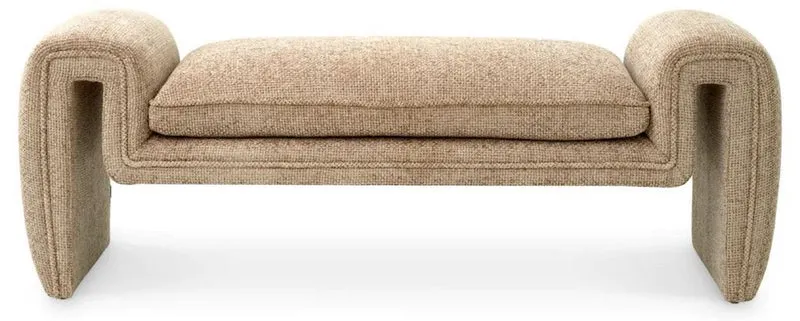 Casa Padrino Luxus Sitzbank Sandfarben 144 cm - Luxus Qualität