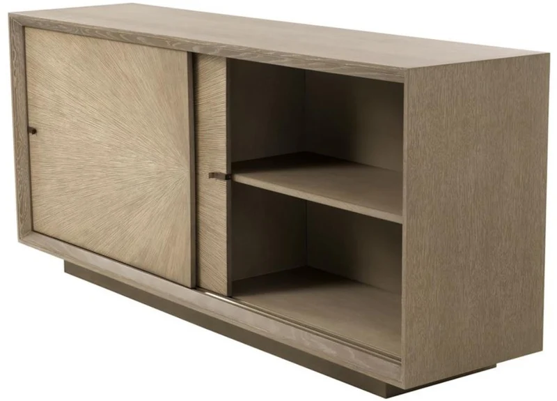 Casa Padrino Luxus Sideboard mit 2 Schiebetüren Braun 180 x 45 x H. 80 cm - Luxus Qualität