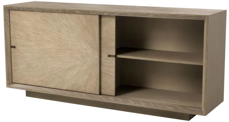 Casa Padrino Luxus Sideboard mit 2 Schiebetüren Braun 180 x 45 x H. 80 cm - Luxus Qualität