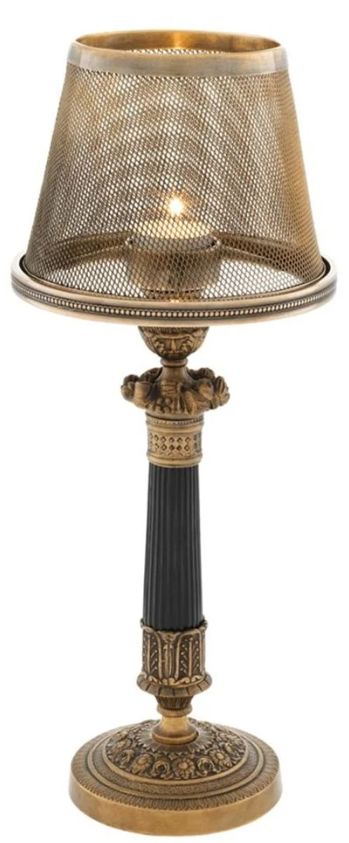 Casa Padrino Luxus Teelichthalter-Lampenschirm Vintage Messing Ø 16 x H. 13,5 cm - Hotel & Restaurant Accessoires