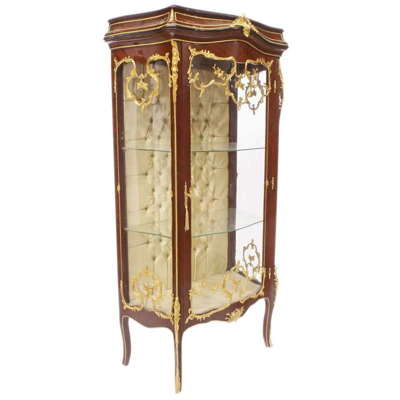 Casa Padrino Barock Vitrine 83 x 48 x H. 176 cm - Barock Möbel - Vitrinenschrank - Wohnzimmerschrank