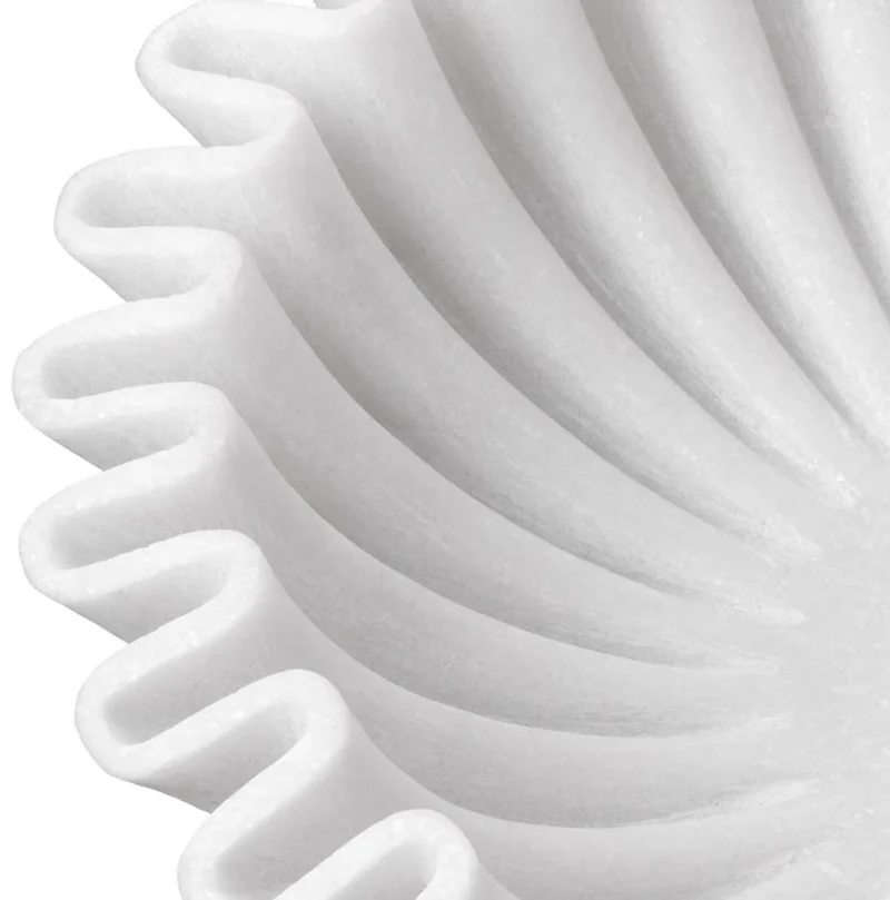 Casa Padrino Luxus Deko Marmor Schüssel Weiß Ø 30 x H. 10 cm - Deko Schale - Runde Obstschale - Esstisch Deko - Deko Accessoires - Luxus Accessoires - Luxus Qualität