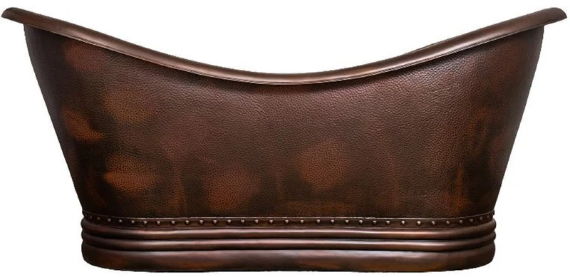 Casa Padrino Luxus Jugendstil Kupfer Badewanne Bronze 170 x 72 x H. 71 cm - Freistehende Retro Badewanne - Rustikale Kupfer Badezimmer Möbel