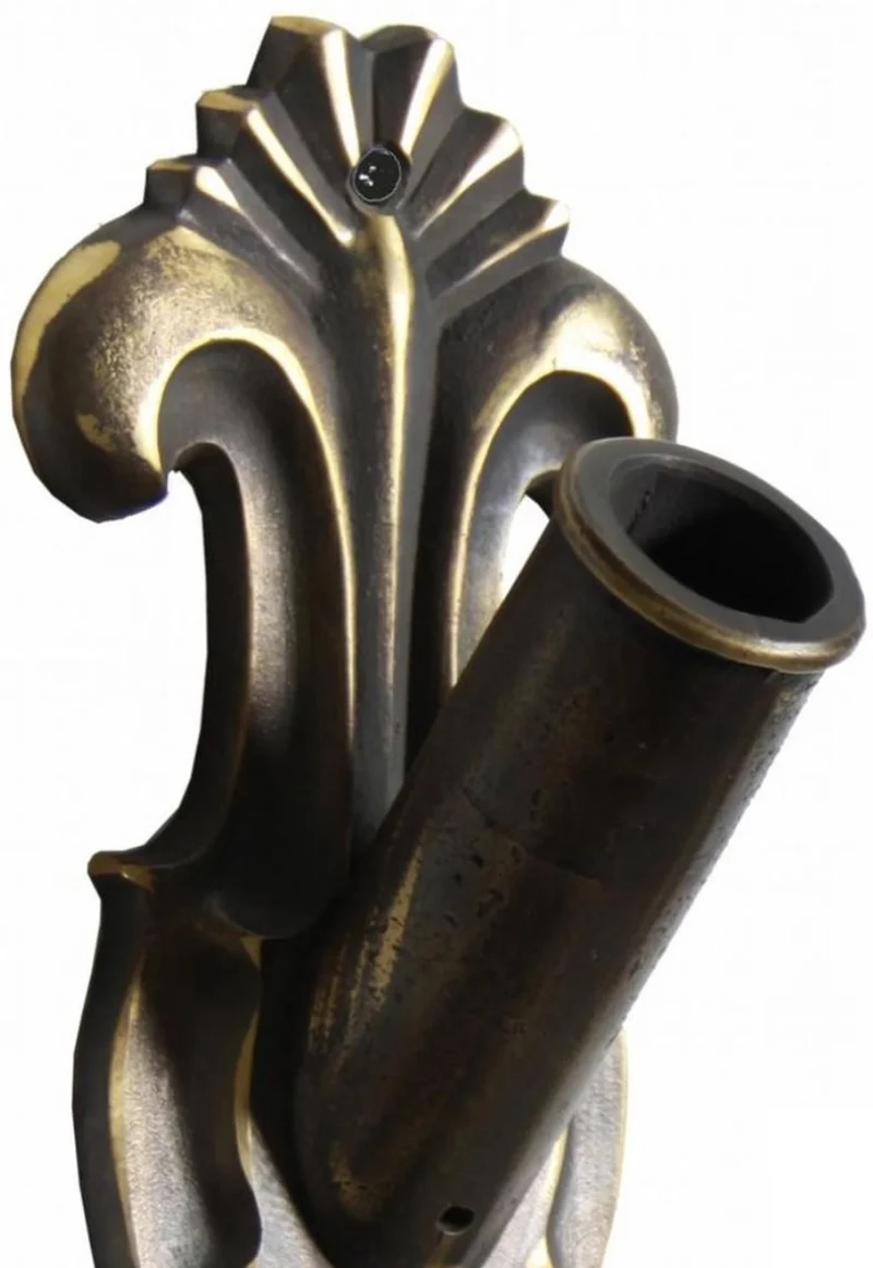 Casa Padrino Barock Flaggenstockhalter Bronze 12 x 11 x H. 33 cm - Handgefertigter Fahnenmasthalter im Barockstil