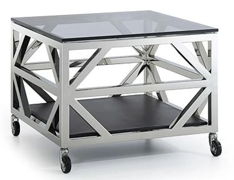 Casa Padrino Luxus Couchtisch Silber 65 x 65 x H. 50 cm - Wohnzimmer Möbel