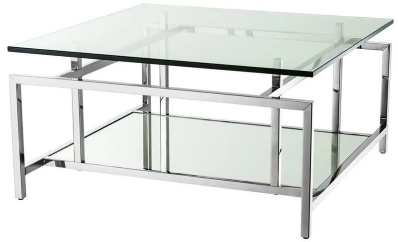 Casa Padrino Wohnzimmertisch Silber 70 x 70 x H. 35 cm - Luxus Couchtisch