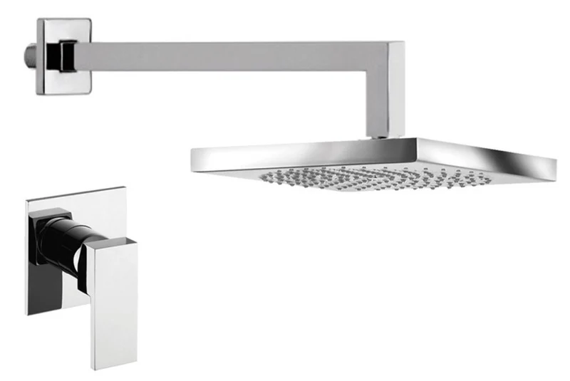 Luxus Duschgarnitur Unterputz-Duscheneinhebelmischer mit Kopfbrause Silber - Luxus Badezimmer Duschset