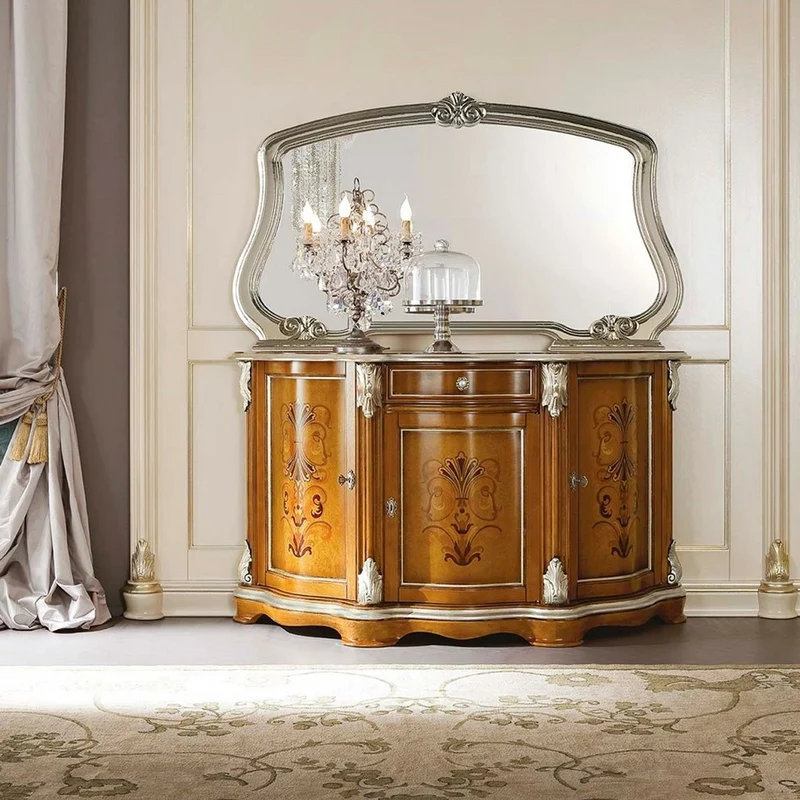 Casa Padrino Luxus Barock Spiegel Silber - Italienischer Barockstil Wandspiegel - Luxus Möbel im Barockstil - Barock Möbel - Made in Italy - Luxus Qualität