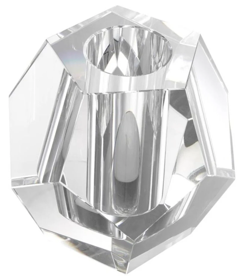 Casa Padrino Luxus Teelichthalter 16 x 16 x H. 15 cm - Kristallglas Deko Accessoires