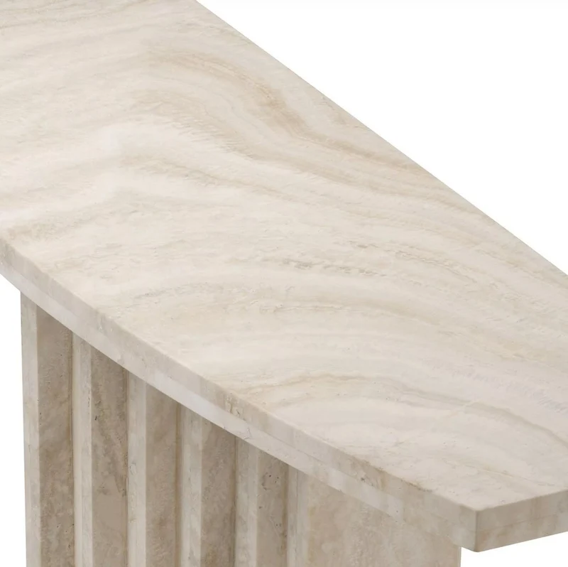 Casa Padrino Luxus Konsole Beige 121,5 x 35 x H. 75,5 cm - Rechteckiger Travertin Konsolentisch - Wohnzimmer Möbel - Hotel Möbel - Travertin Möbel - Luxus Möbel - Luxus Einrichtung