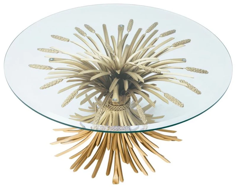 Casa Padrino Luxus Couchtisch / Wohnzimmertisch Antik Gold Ø 90 x H. 43 cm - Designermöbel