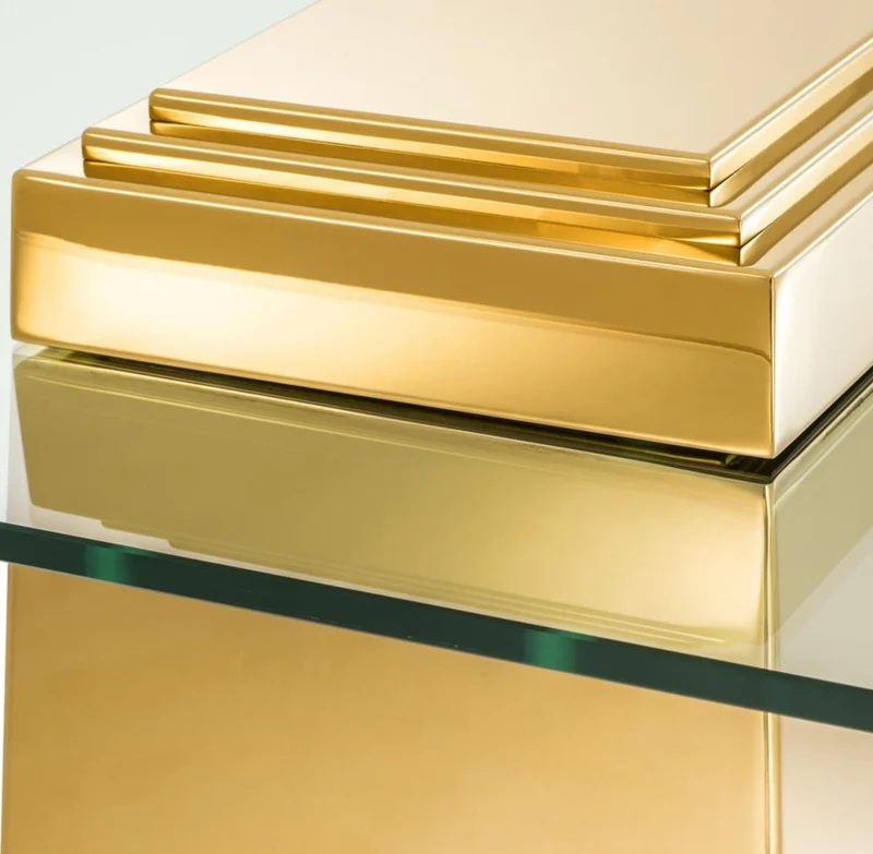 Casa Padrino Luxus Couchtisch / Wohnzimmertisch Gold 105 x 105 x H. 44 cm - Luxus Wohnzimmermöbel