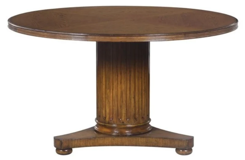 Casa Padrino Luxus Eichenholz Esstisch Braun Ø 135 x H. 78 cm - Massivholz Esszimmermöbel
