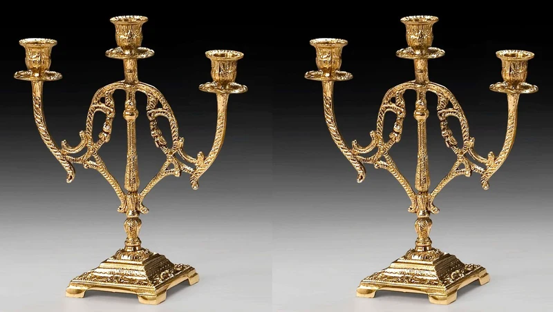 Casa Padrino Luxus Barock Kerzenhalter Set Gold 24 x H. 28 cm - Handgefertigte Barockstil Bronze Kerzenständer - Barock Deko Accessoires - Barock Interior - Barock Möbel - Edel & Prunkvoll