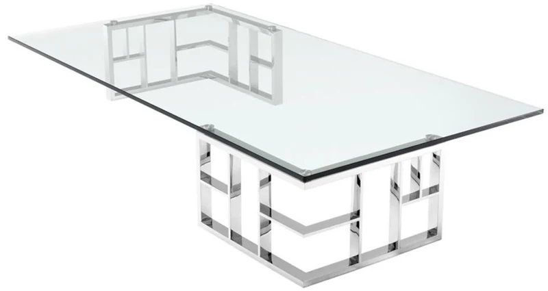 Casa Padrino Luxus Couchtisch / Wohnzimmertisch Silber 180 x 90 x H. 32,2 cm - Luxus Kollektion