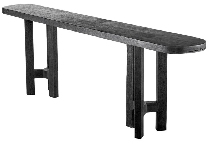 Casa Padrino Luxus Konsole Antik Schwarz 230 x 35 x H. 74,5 cm - Rechteckiger Massivholz Konsolentisch - Massivholz Möbel - Luxus Möbel - Luxus Qualität