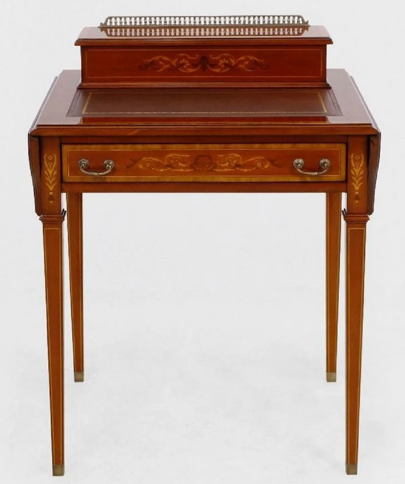 Casa Padrino Luxus Jugendstil Sekretär Braun - Handgefertigter Massivholz Schreibtisch - Barock & Jugendstil Büro Möbel