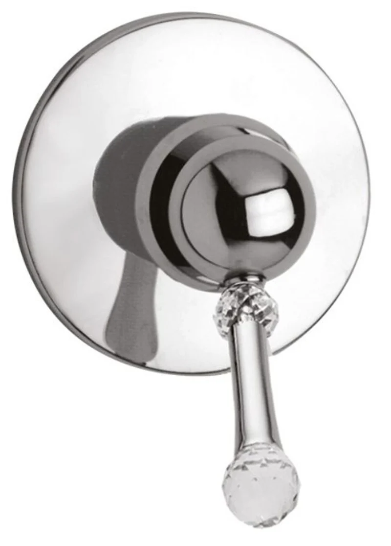 Casa Padrino Luxus Dusch Unterputz-Einhebelmischer mit Swarovski Kristallglas in Silber Ø 11,5 cm