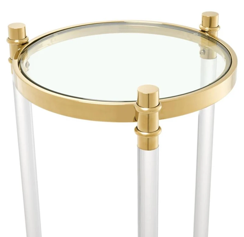 Casa Padrino Beistelltisch / Blumentisch Gold Ø 41 x H. 90,5 cm - Luxus Qualität