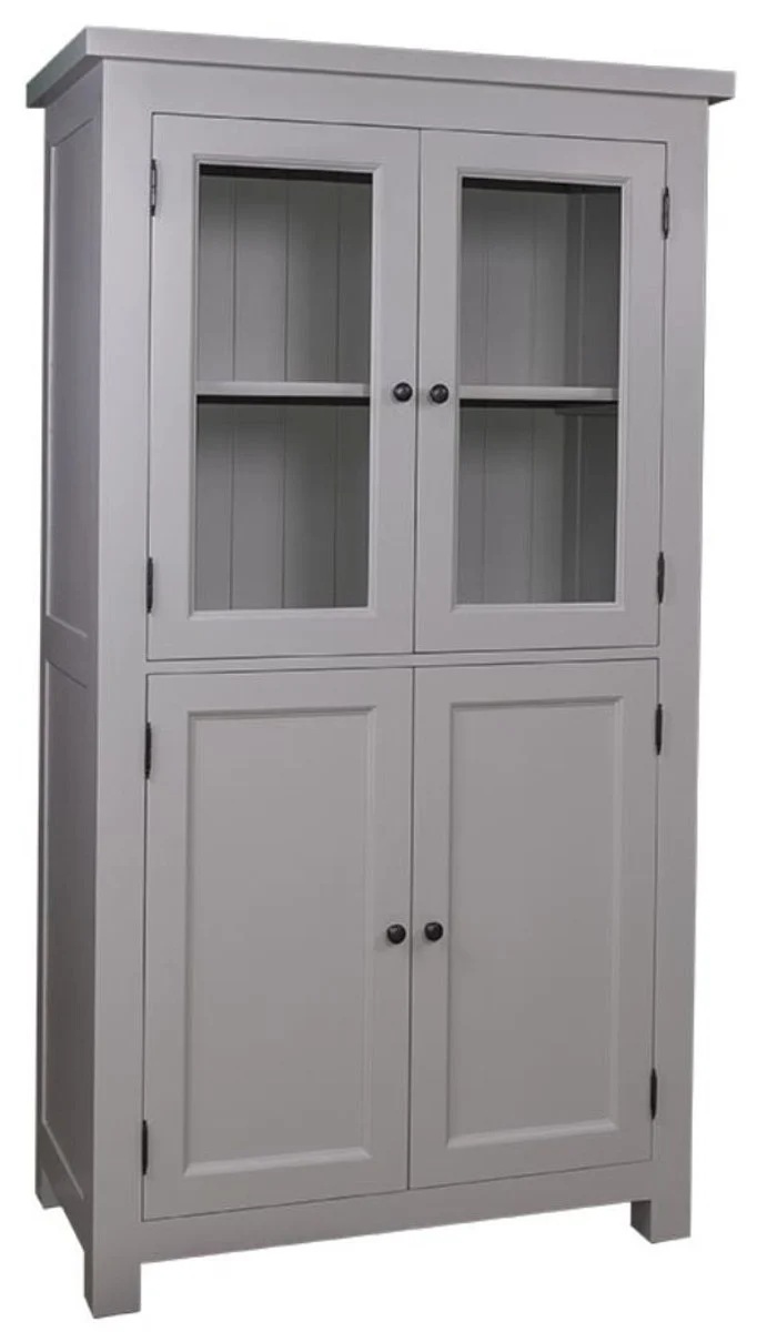 Casa Padrino Landhausstil Küchenschrank mit 4 Türen Grau 100 x 50 x H. 180 cm - Küchenmöbel