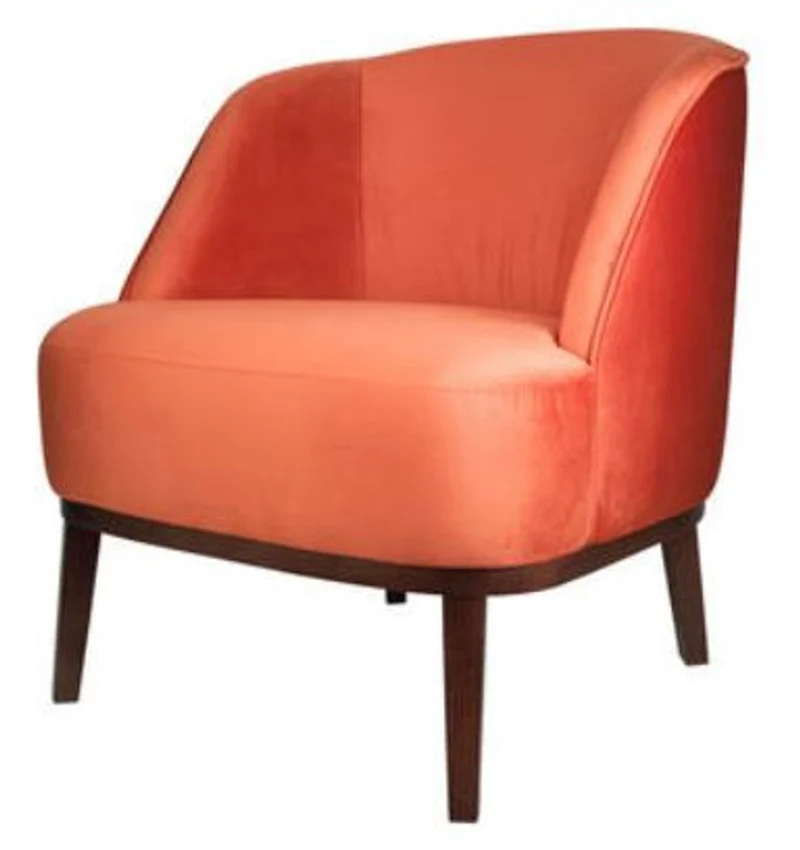 Casa Padrino Lounge Sessel Orange / Braun 66 x 66 x H. 70 cm - Luxus Kollektion