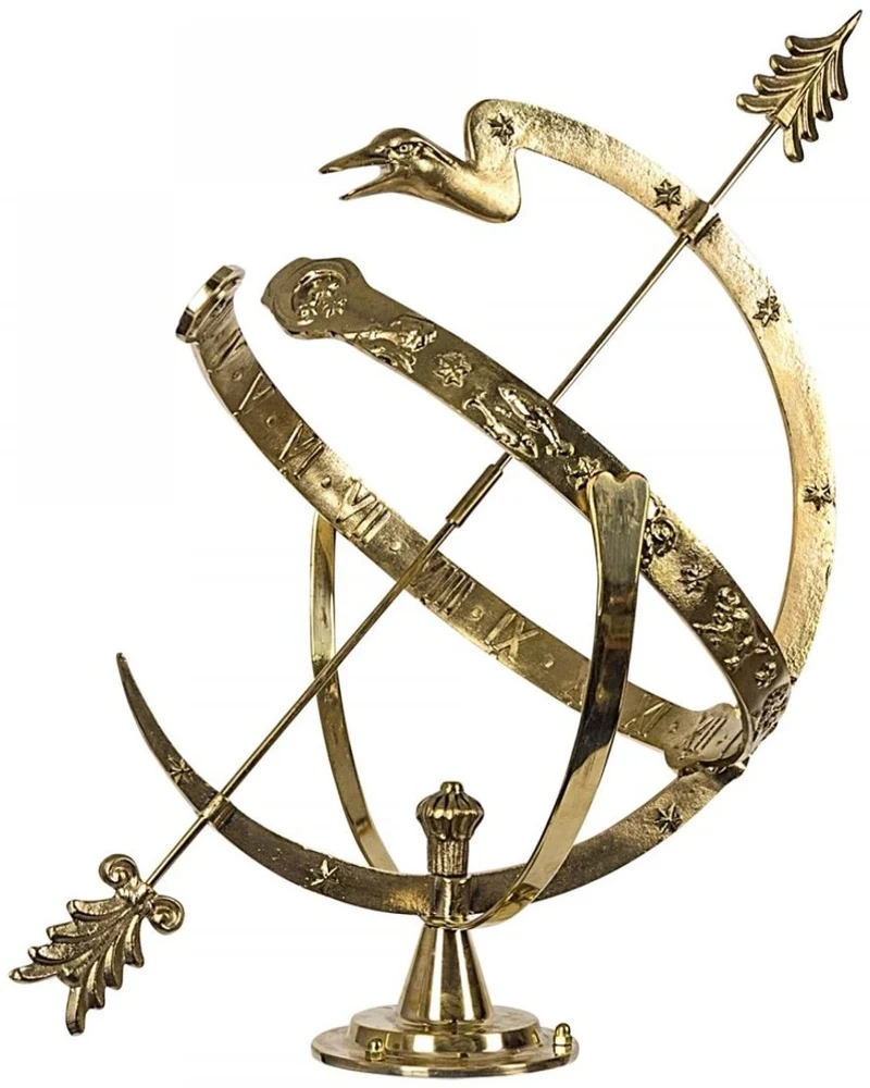Casa Padrino Jugendstil Sonnenuhr Gold Ø 40 x H. 58 cm - Luxus Garten Dekoration