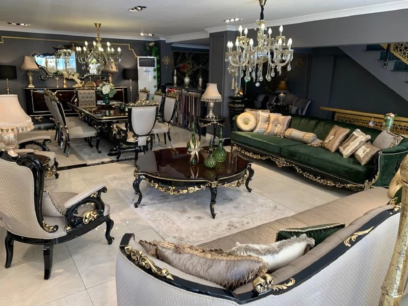 Casa Padrino Luxus Barock Sofa Silber / Schwarz / Gold - Prunkvolles Wohnzimmer im Barockstil - Barock Wohnzimmer Möbel - Edel & Prunkvoll