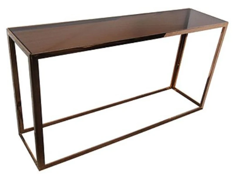 Casa Padrino Luxus Konsolentisch Roségold / Schwarz 150 x 40 x H. 78 cm - Wohnzimmermöbel