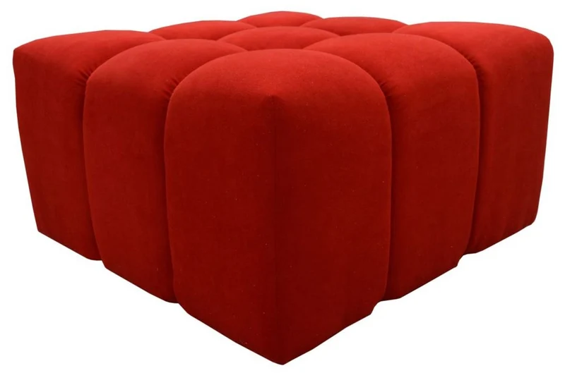 Casa Padrino Luxus Hocker / Sitzhocker Rot 90 x 90 x H. 50 cm - Wohnzimmermöbel