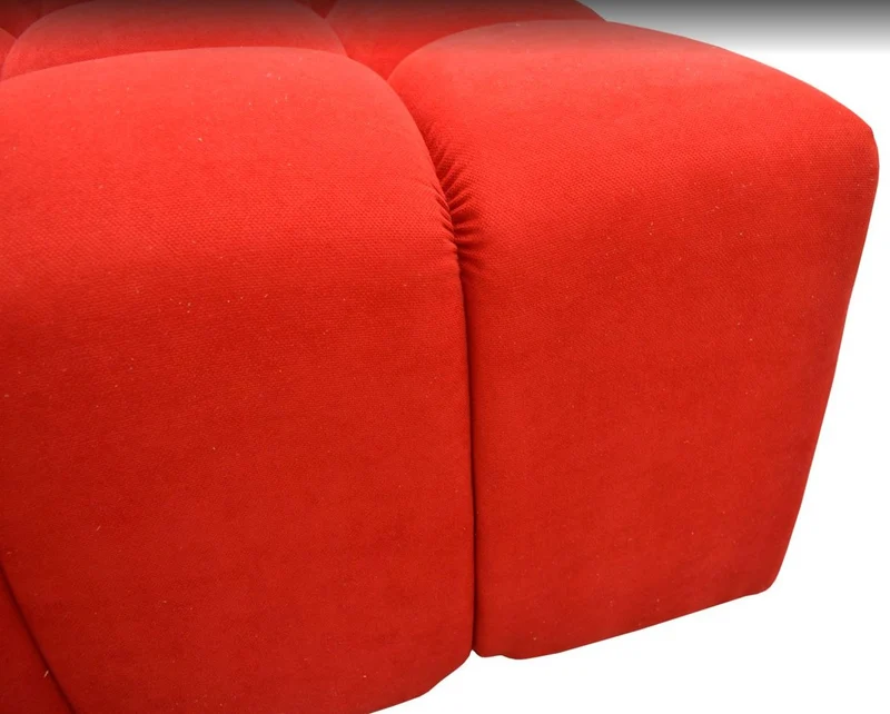 Casa Padrino Luxus Hocker / Sitzhocker Rot 90 x 90 x H. 50 cm - Wohnzimmermöbel
