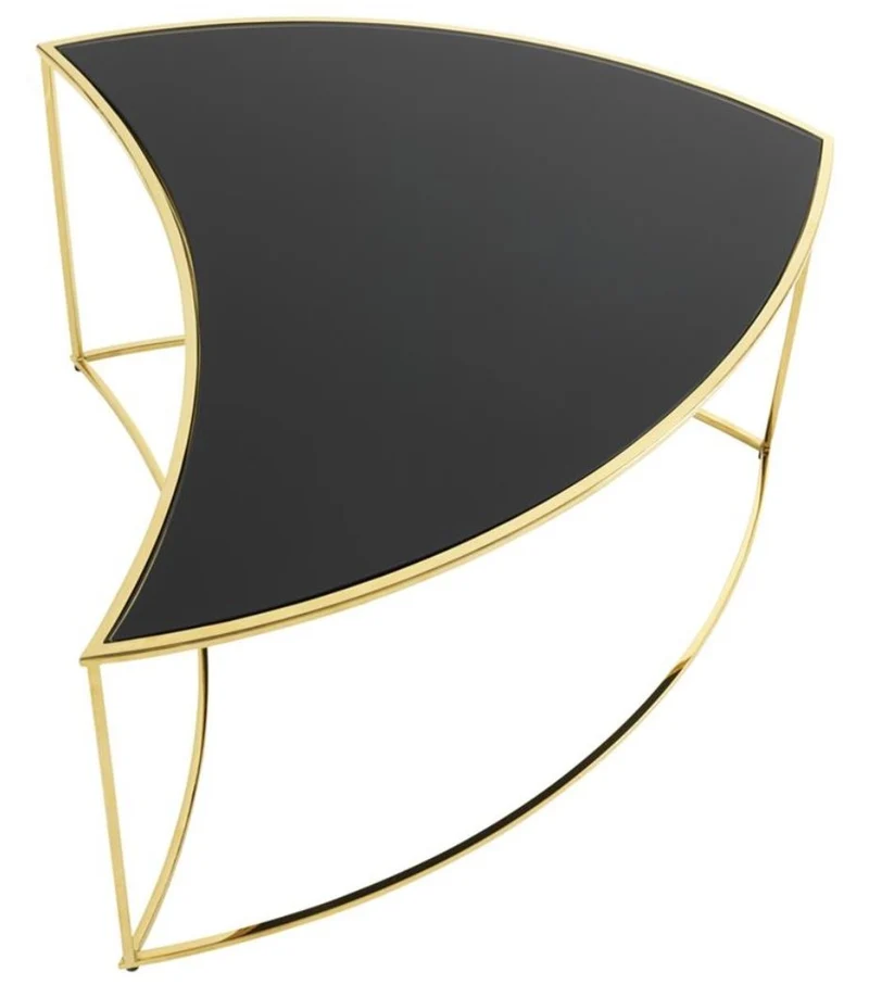 Casa Padrino Luxus Couchtisch Gold / Schwarz Ø 150 x H. 40 cm - Designer Wohnzimmermöbel