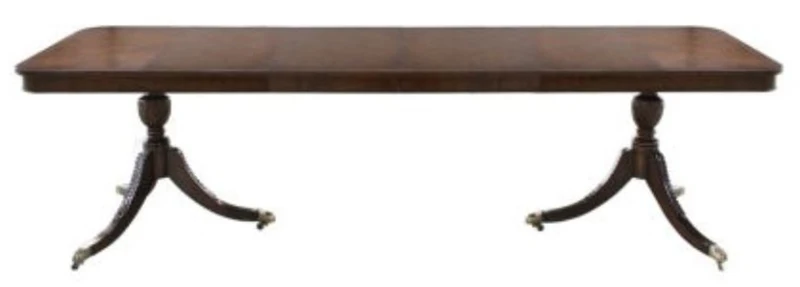 Casa Padrino Luxus Mahagoni Esstisch mit Rollen Hellbraun / Dunkelbraun 180 x 95 x H. 89 cm - Luxus Esszimmermöbel