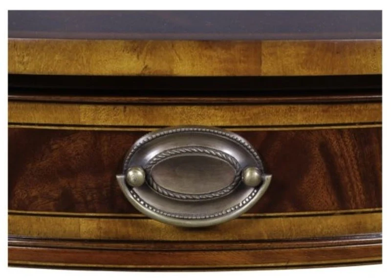 Casa Padrino Luxus Mahagoni Beistelltisch mit Schublade Braun 96 x 77 x H. 73 cm - Wohnzimmermöbel