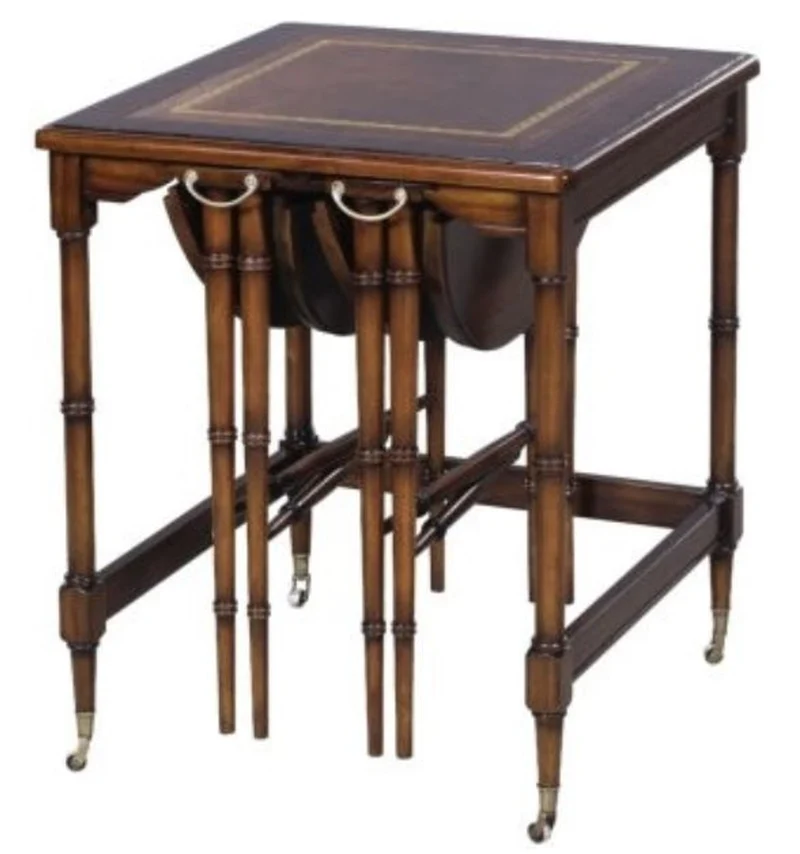 Casa Padrino Luxus Mahagoni Beistelltisch Set Braun 48 x 48 x H. 59 cm - Hotel Möbel