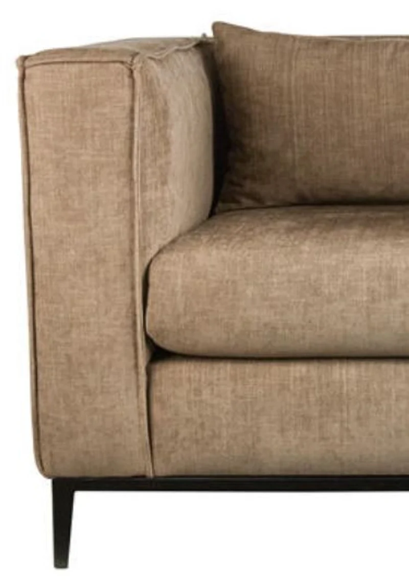 Casa Padrino Luxus Sessel Beige / Schwarz 90 x 75 x H. 66 cm - Hotel Möbel