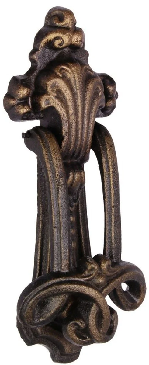 Casa Padrino Barock Gusseisen Türklopfer Bronze H. 22 cm - Deko Accessoires