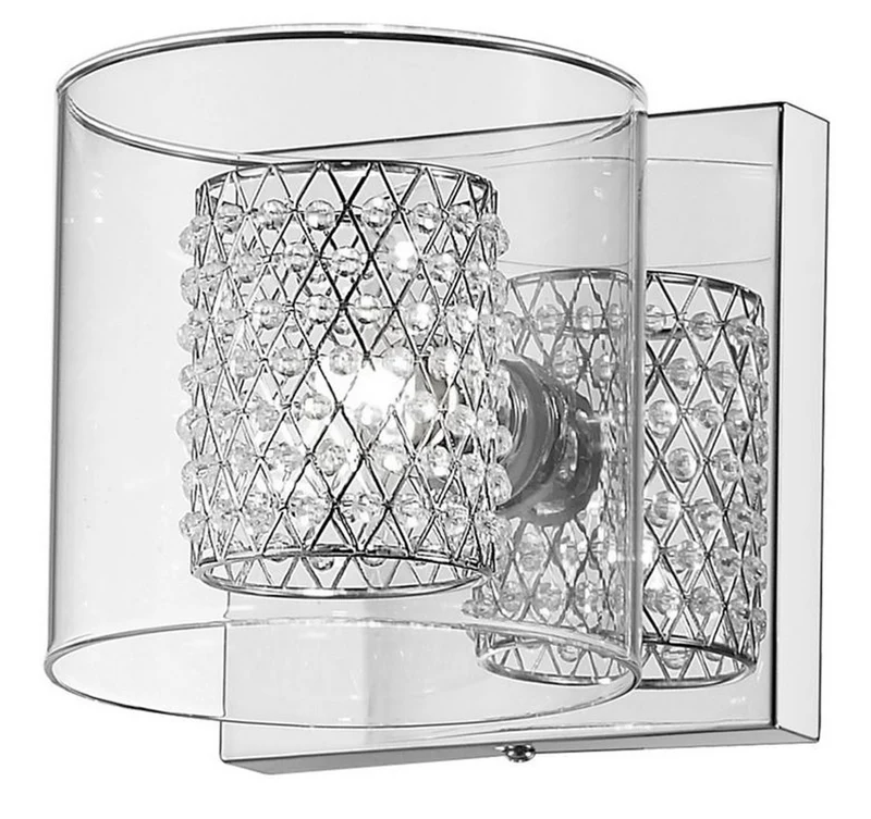 Casa Padrino Wandleuchte Silber 13 x 14 x H. 13 cm - Moderne Hotel & Restaurant Wandlampe aus Metall und Glas