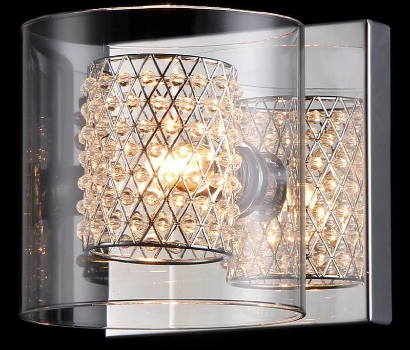 Casa Padrino Wandleuchte Silber 13 x 14 x H. 13 cm - Moderne Hotel & Restaurant Wandlampe aus Metall und Glas