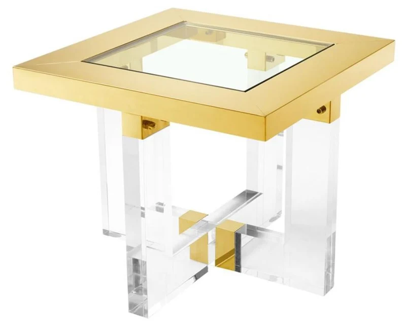 Casa Padrino Wohnzimmer Beistelltisch Gold 60 x 60 x H. 50 cm - Luxus Möbel
