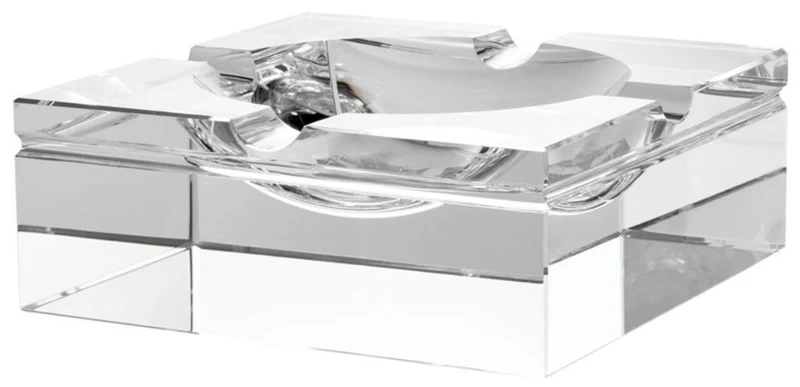 Casa Padrino Luxus Kristallglas Aschenbecher 20 x 20 x H. 7,5 cm - Wohnzimmer Accessoires