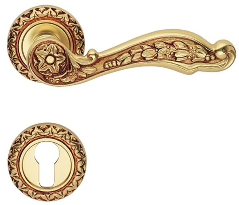 Casa Padrino Jugendstil Türgriff Set Französisches Gold 15,5 x H. 5,5 cm - Barock & Jugendstil Accessoires