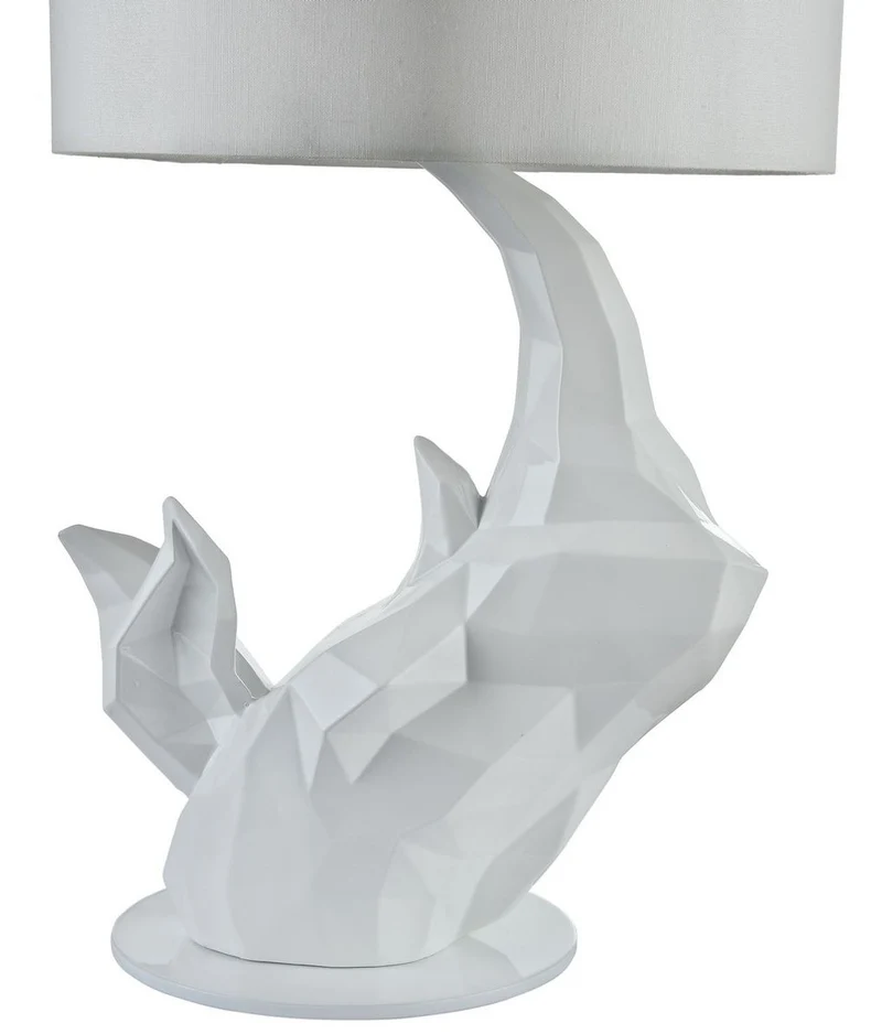 Casa Padrino Tischleuchte Weiß in exklusivem Design Ø 24 x H. 48,5 cm - Luxus Hotel & Restaurant Beleuchtung